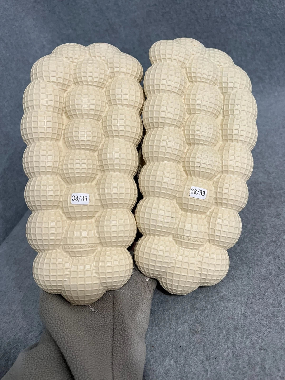 Shein Brand New Fashion Beige Slides Cloud Massage Charms Size 38/39