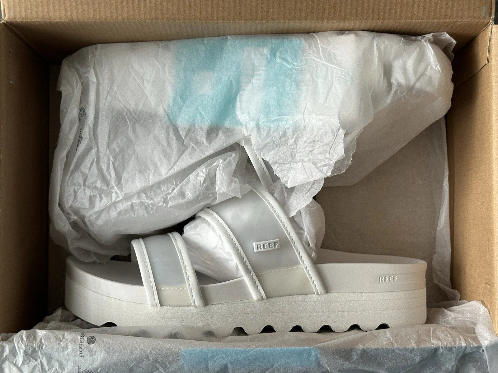 Reef Women's US 8 Vista Hi-Energy Cloud Transparent Slides, Style # CJ6852