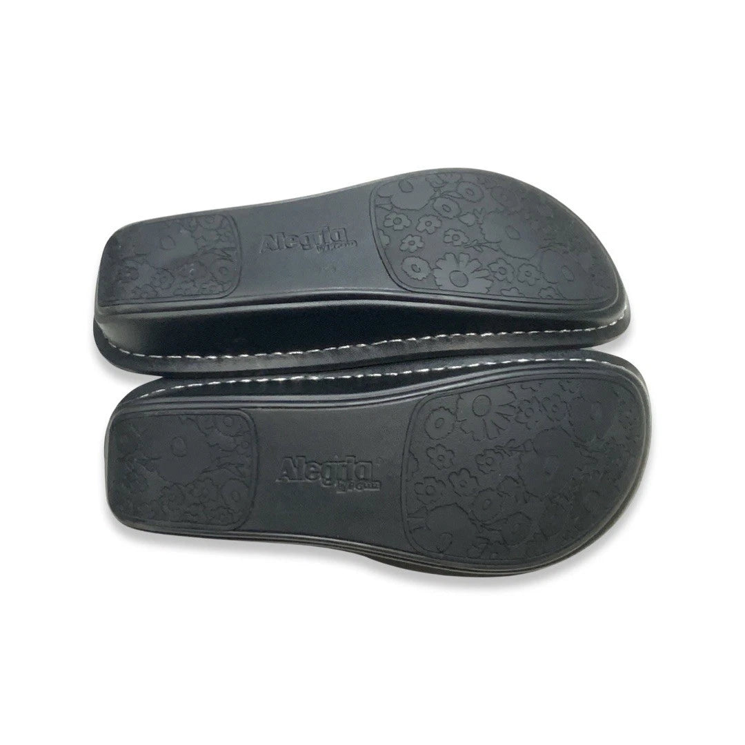 Alegria Carina Silver Gray Leather Thong Sandals EU 41 US 10.5-11 Comfort Style