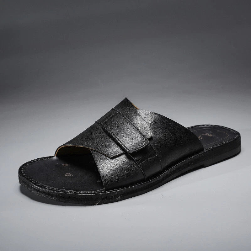 Roman Style Mens Women Real Leather Open Toe Slipper Sandals Flats Shoes Outdoor