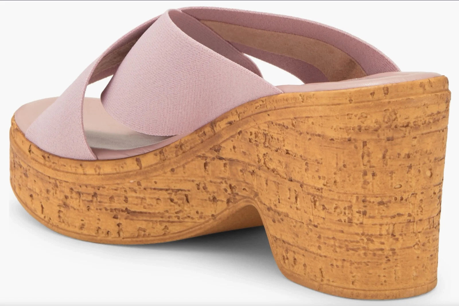 ITALIAN SHOEMAKERS NIB $120 NAIBE  CRISSCROSS PINK PLATFORM SLIDE SANDAL. 8.5 M