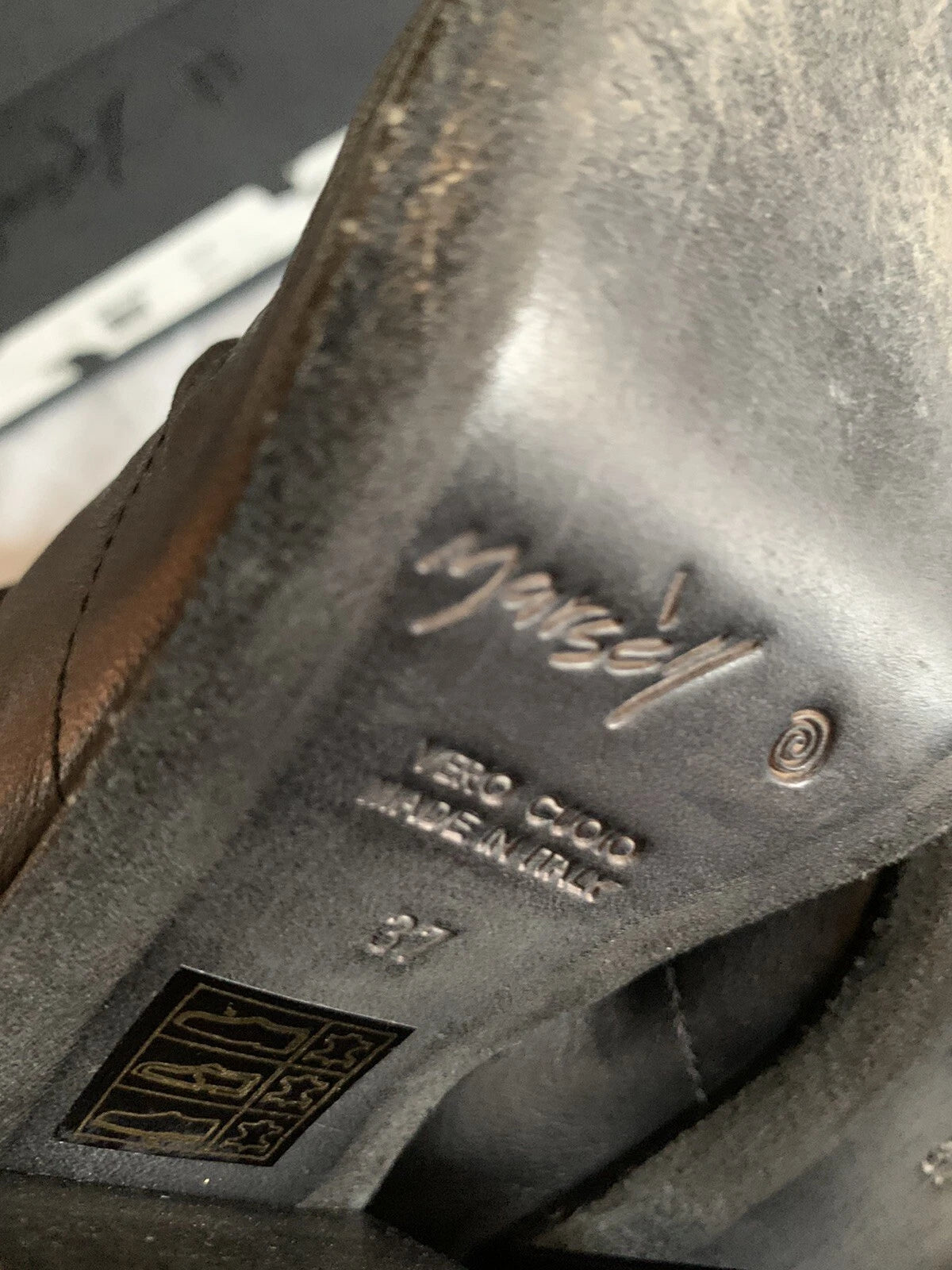 EUC! Marsell Bolla Black Soft Leather Block Heel Slingback Shoe Size EU 37/7