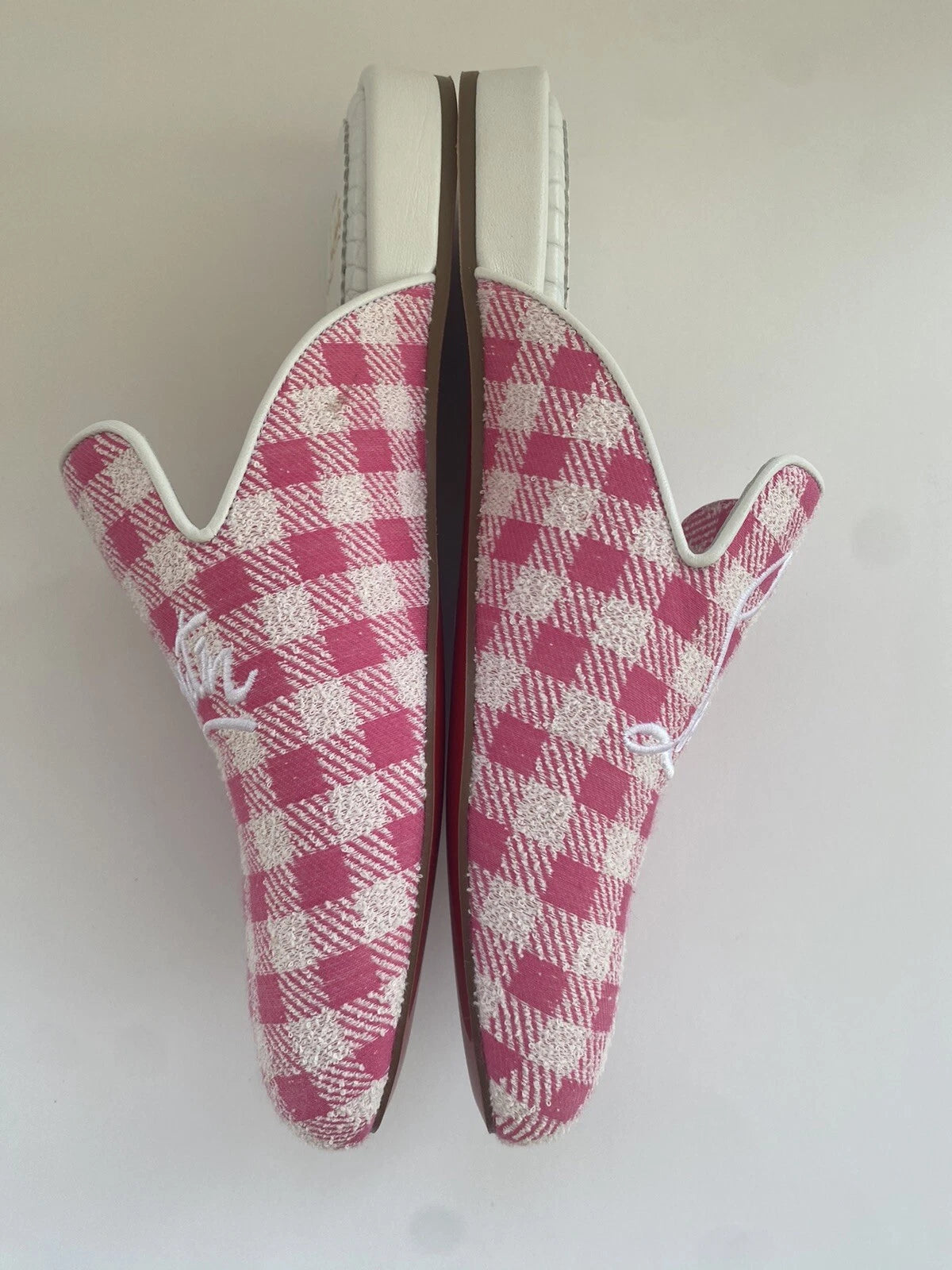 Christian Louboutin NAVY COOLITO Check Mules Slippers Slides Sandals  38.5 $750