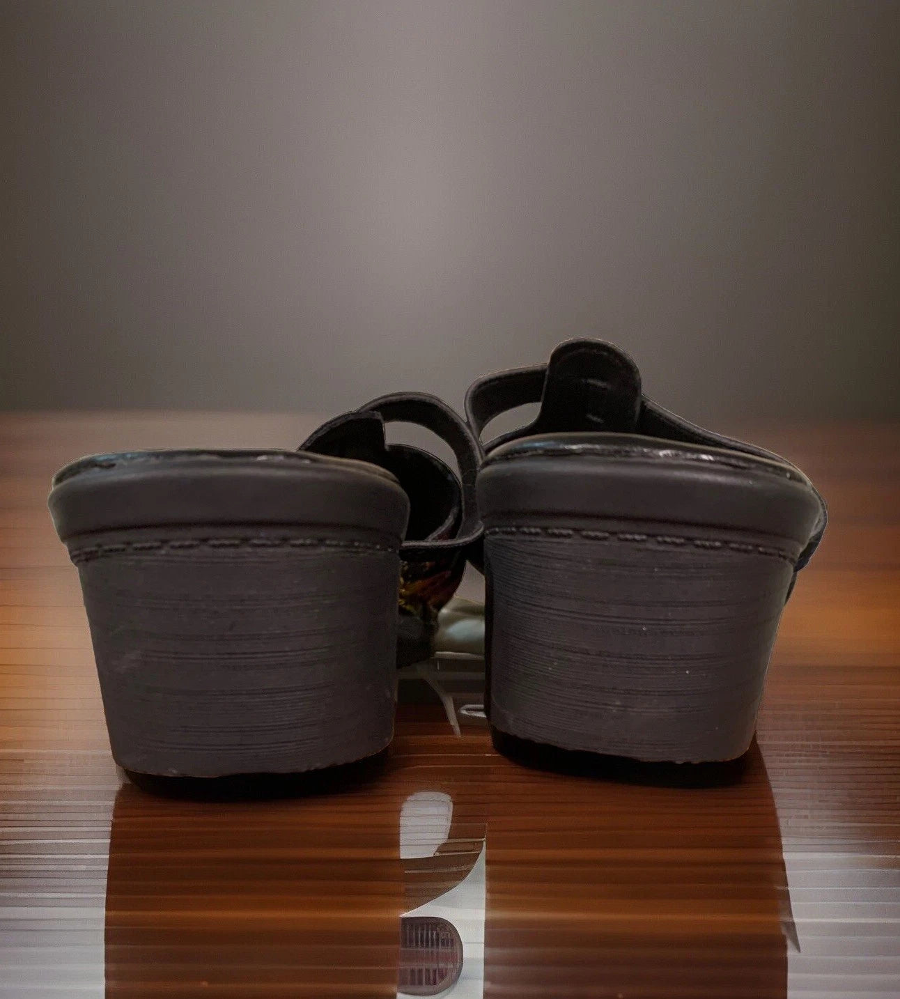 FASHION Metallic Rainbow Butterfly Slip-On Wedge Heel Sandals Size 9 / 40 NEW