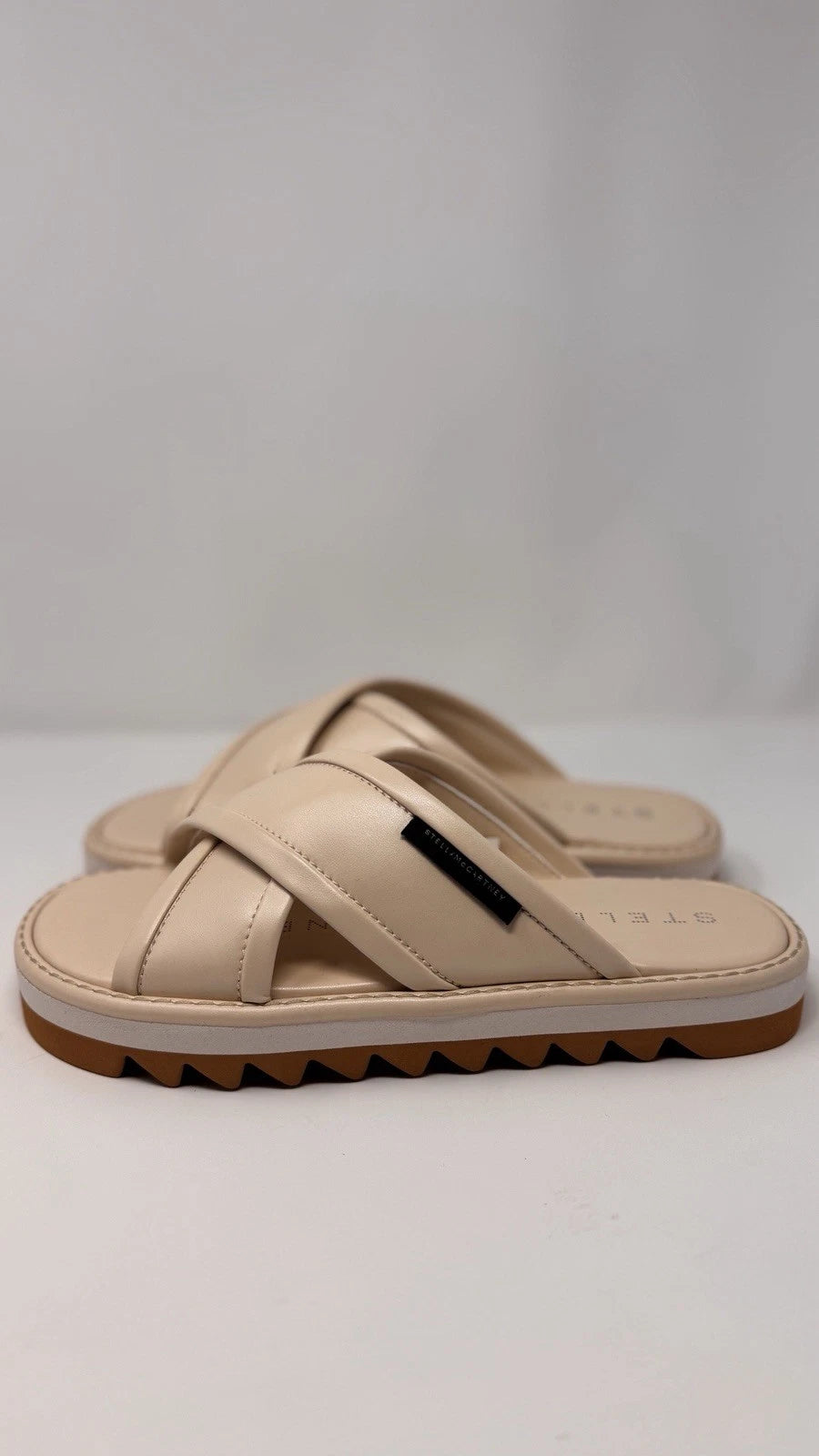 Stella McCartney Women’s Sneakelyse Twist Cream Sandals Size 10 US / 40 EU