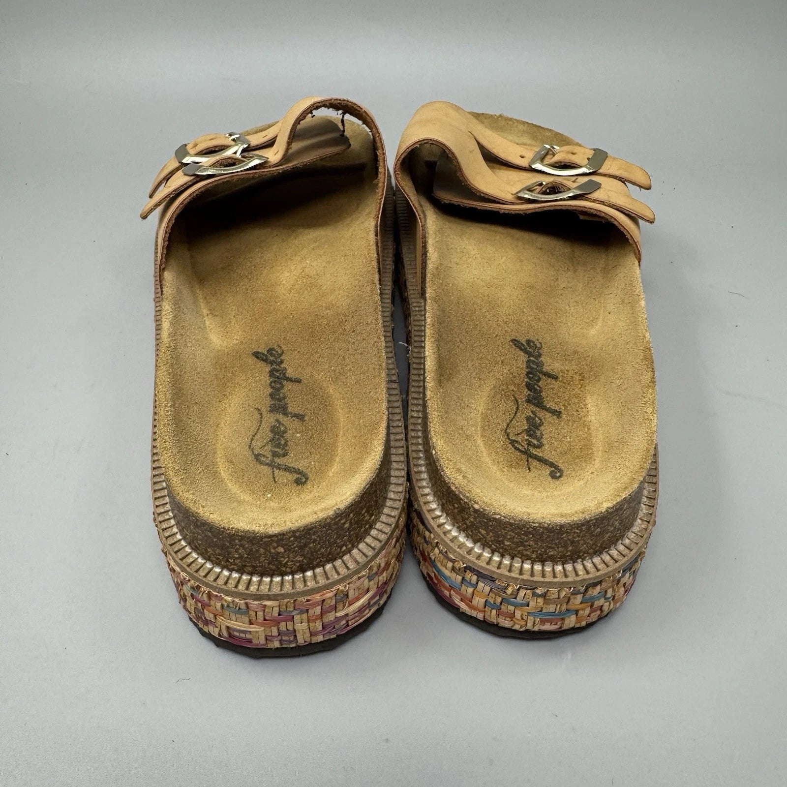 FREE PEOPLE Caravelle Cork Footbed Platform Sandal Boho Shoes Brown Size 8