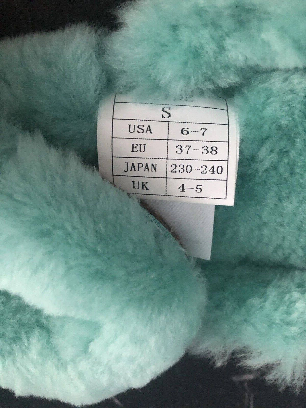 AUSTRALIA LUXE Slide Sheepskin Flip Flops Turquoise Flat Leather Sandals *S/ 6-7