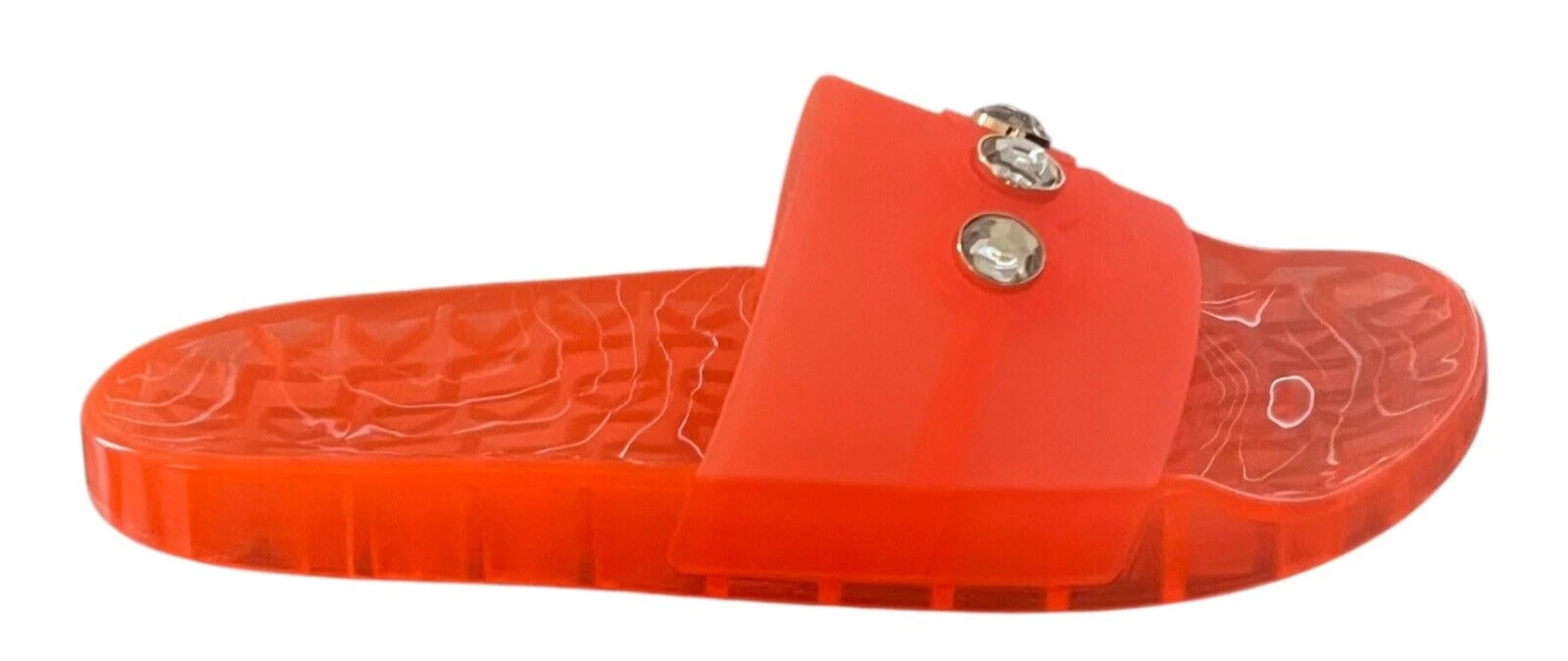 Karl Lagerfeld Paris Bijou Fashion Women's Slide Sandal Slipper Orange Size 10
