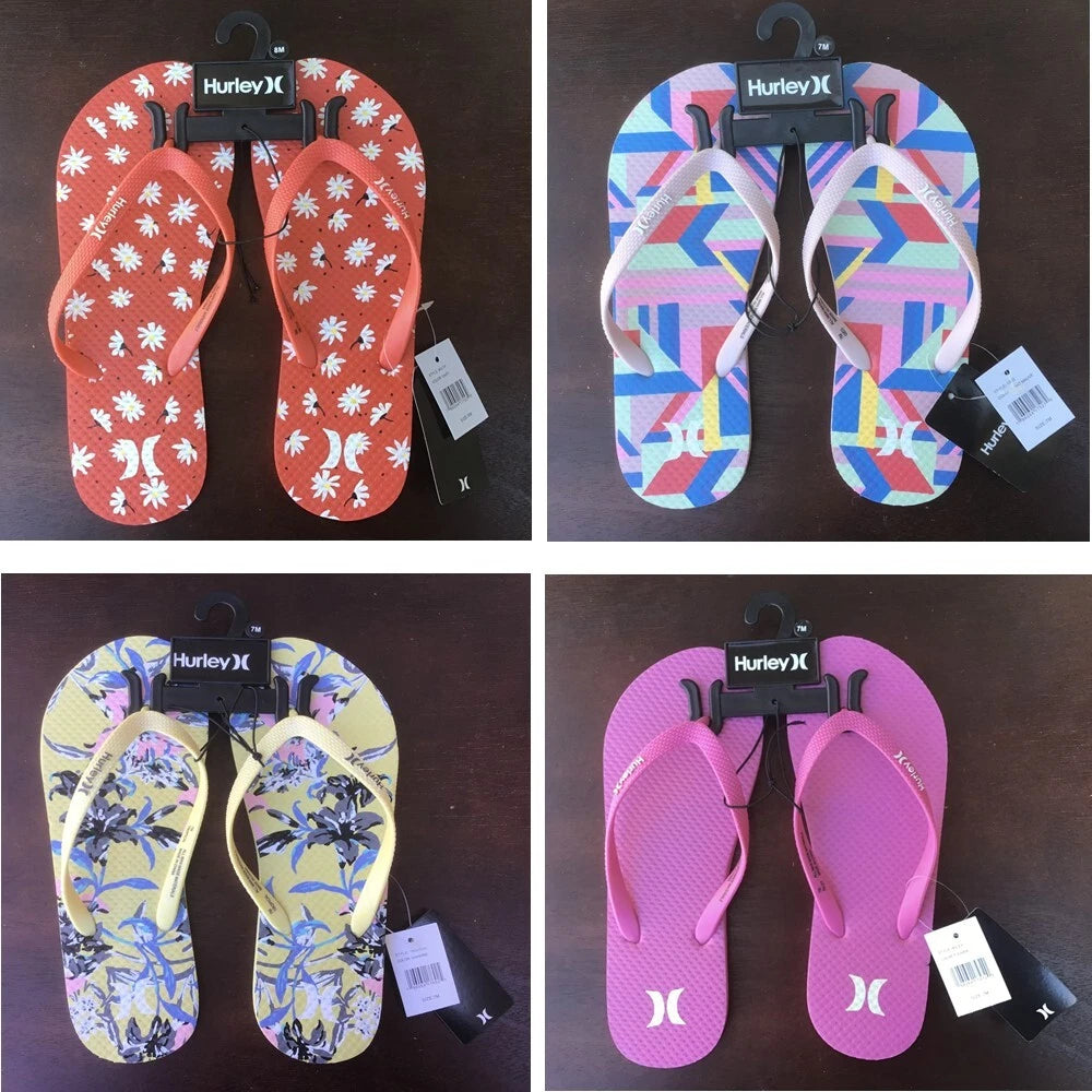 New  Women's Hurley Geo Style Flip Flop Sandals Thong - Pick Style & Size!
