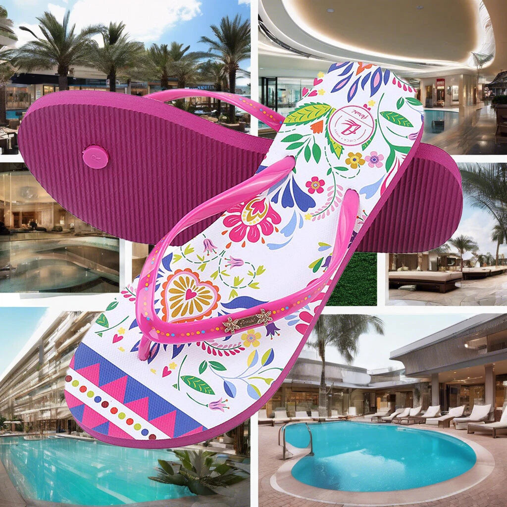 Aerusi Women Fashion Print Summer Beach Thong Flip Flops Non-Slip Casual Sandals