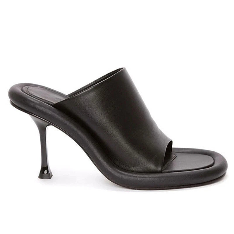 Summer Women's High Spool Heel Mules Dress Slides Slippers Party Sandals Fashion