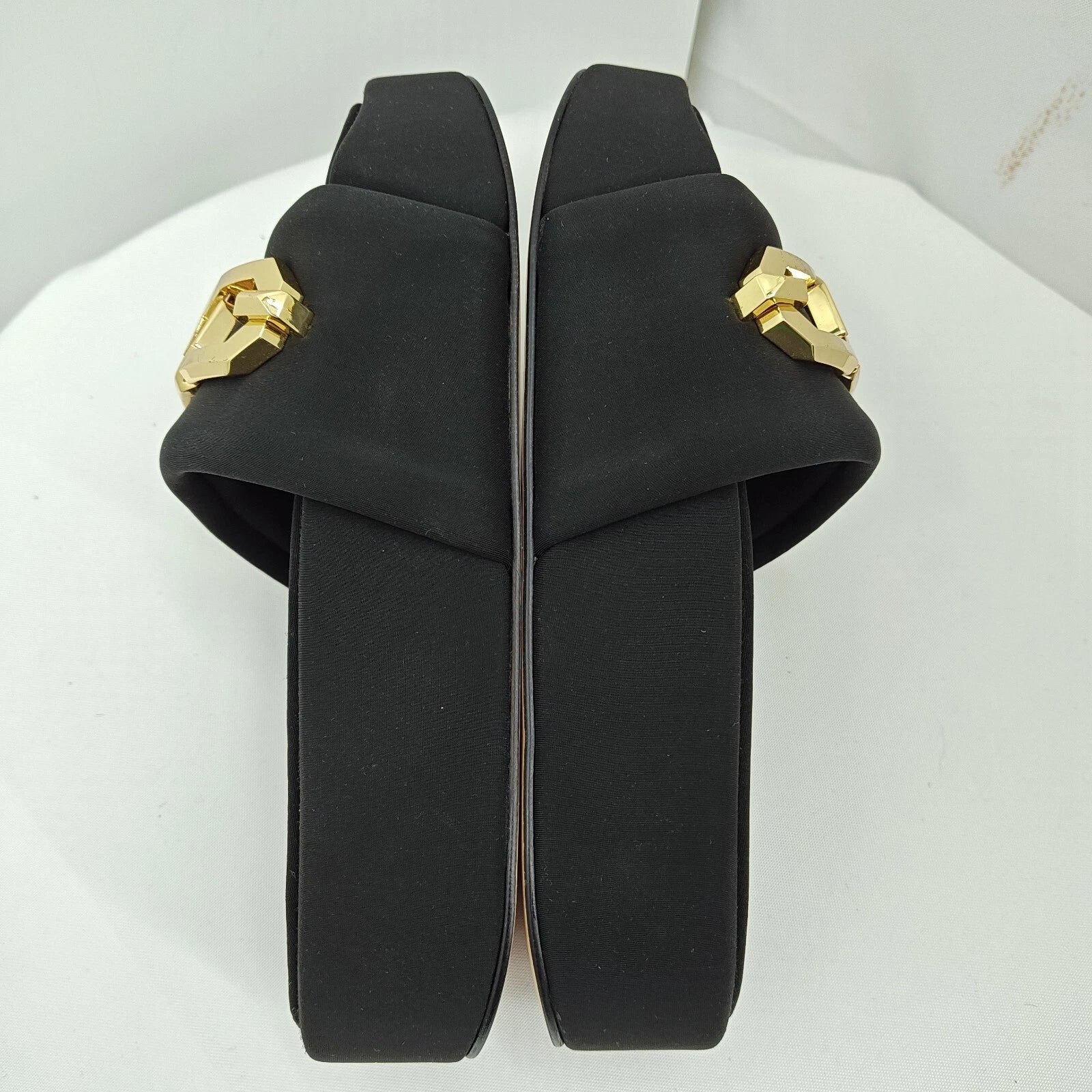 GOOD AMERICAN Chain Platform Slide Neoprene Black Size 8 Fashion Cute Sandals