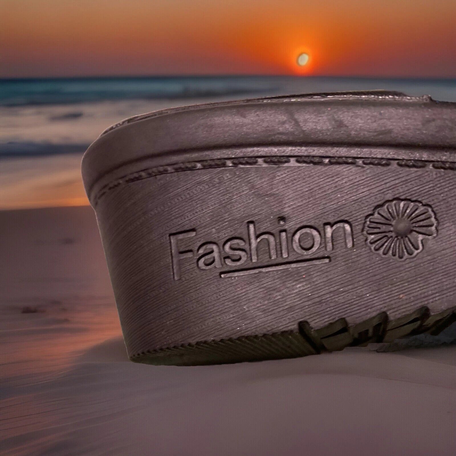 FASHION Metallic Rainbow Butterfly Slip-On Wedge Heel Sandals Size 9 / 40 NEW