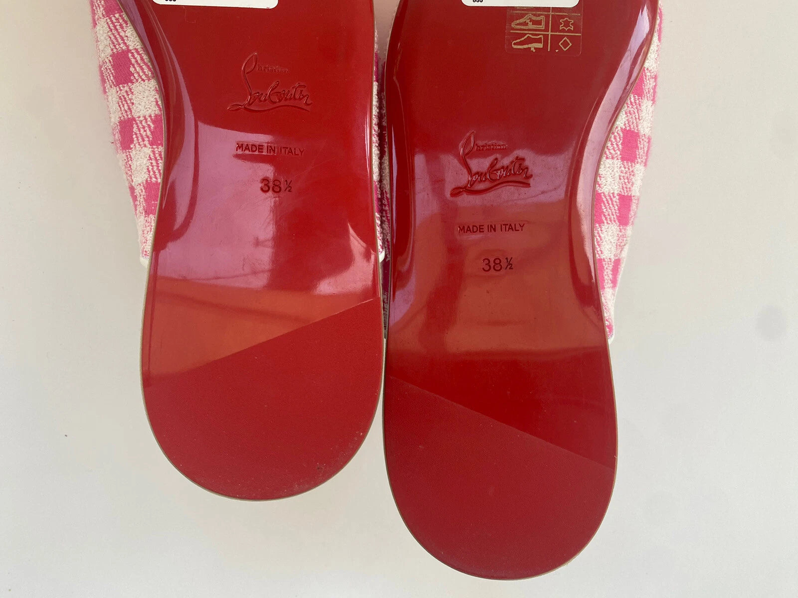 Christian Louboutin NAVY COOLITO Check Mules Slippers Slides Sandals  38.5 $750