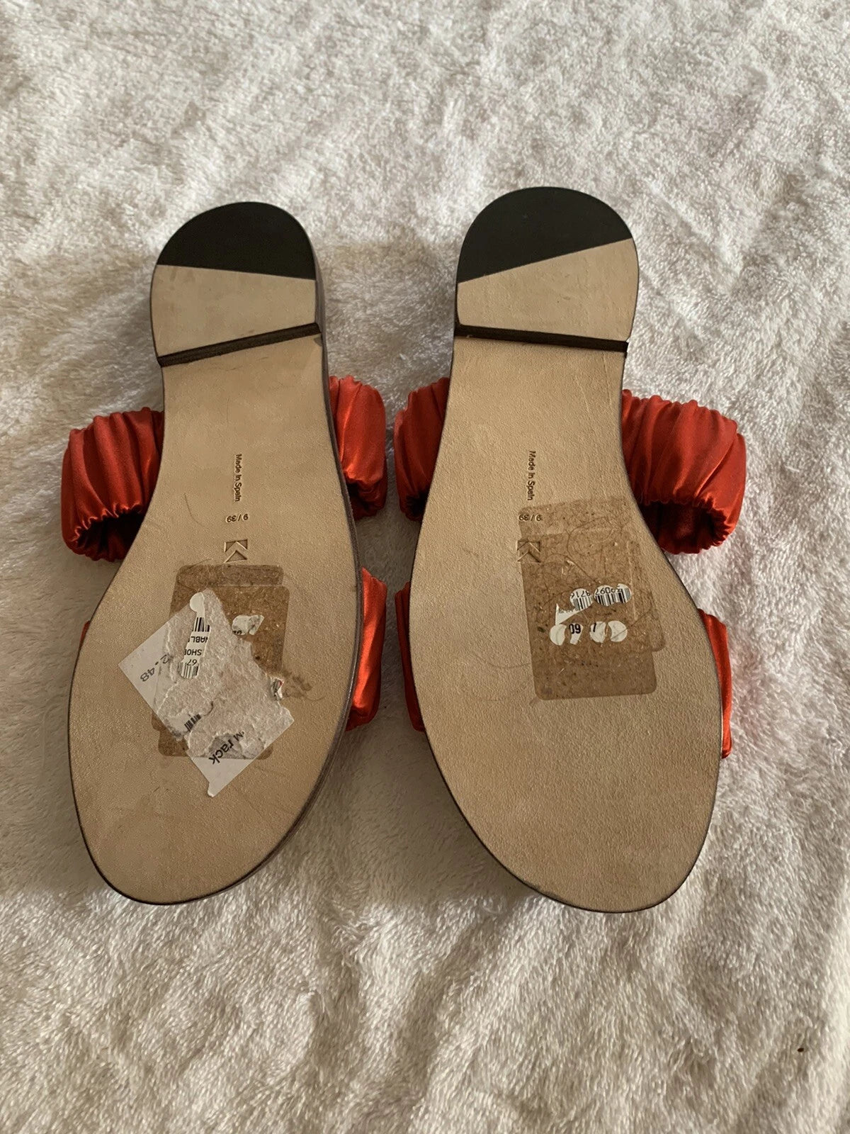 NEW MERCEDES CASTILLO Marcela Red Satin Spadrillers Sandal, Women Size 39/US 9M