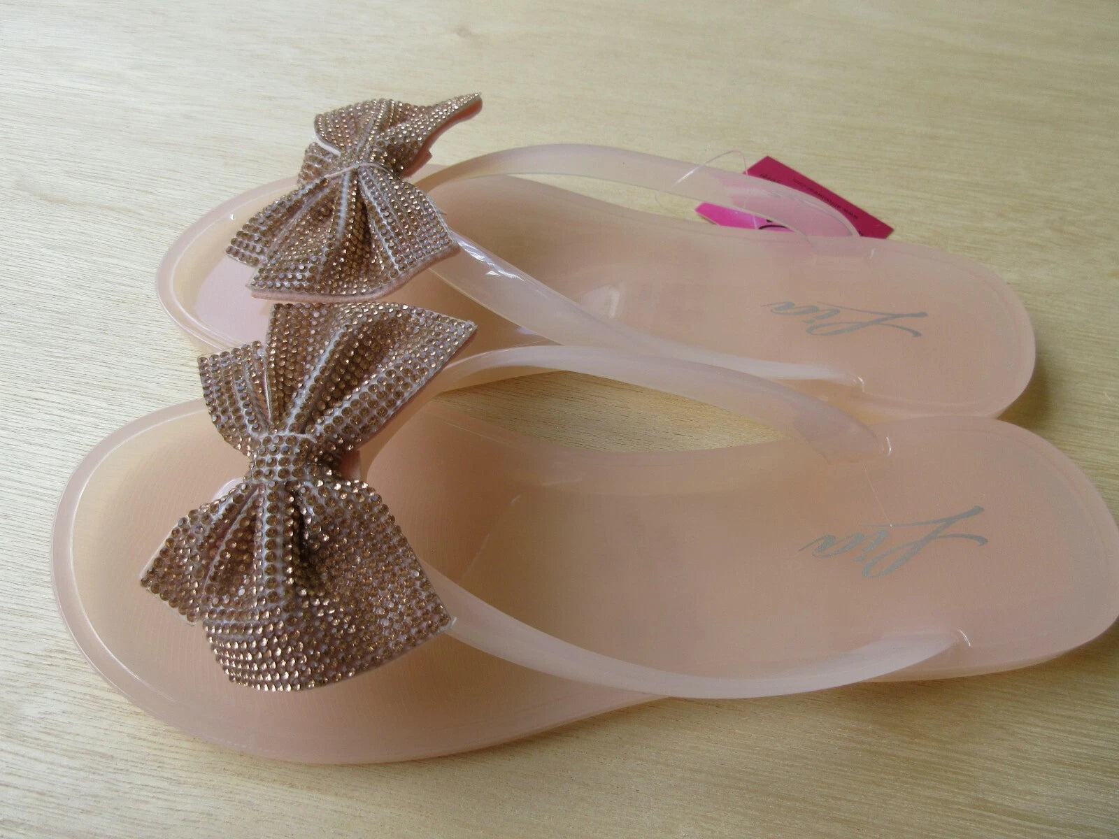 Lia Skin Jelly Flip Flop Sandal With Bow LIS 4029W Style Shiny Various Sizes