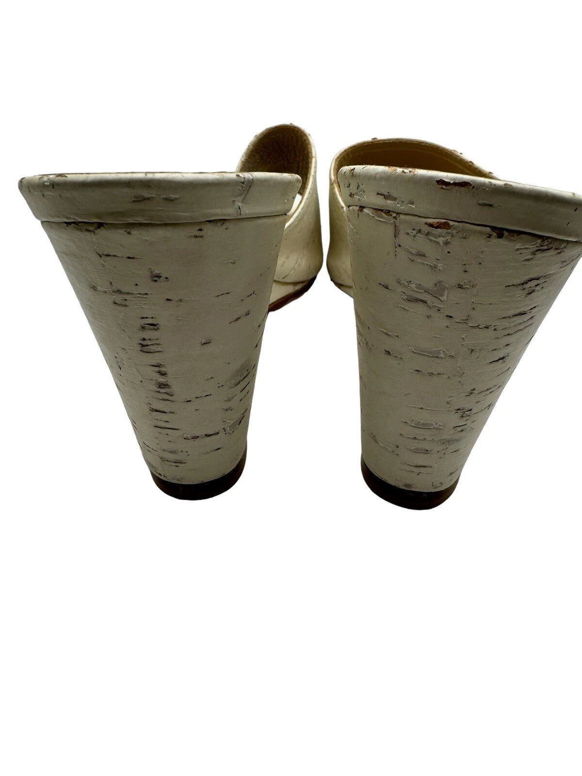 Maryam Nassir Zadeh Wedge Heel Slip On Sandal Burch White EU Size 37.5 US Size 7