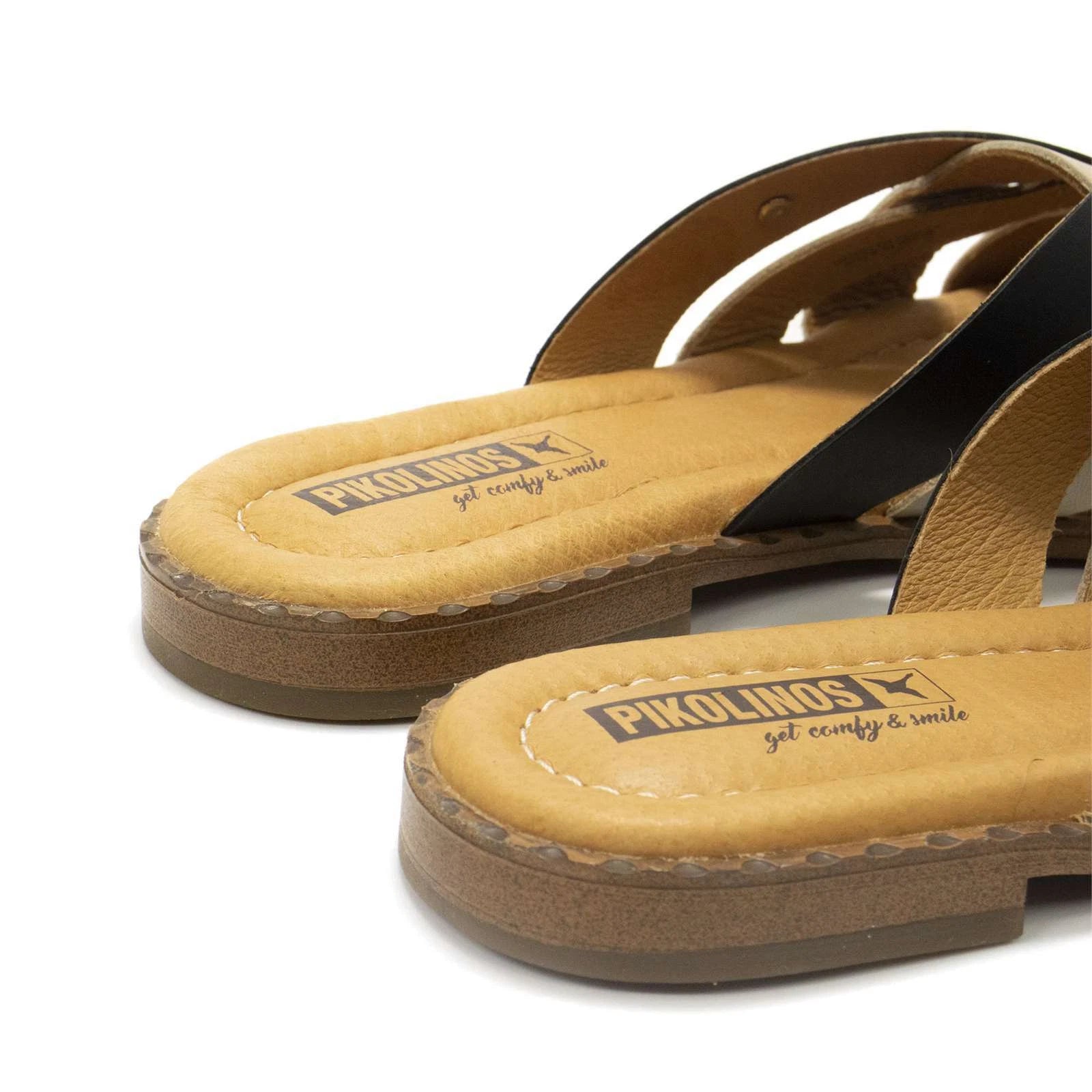 New Pikolinos Algar Leather Slide-On Strap-Design Women’s Flats