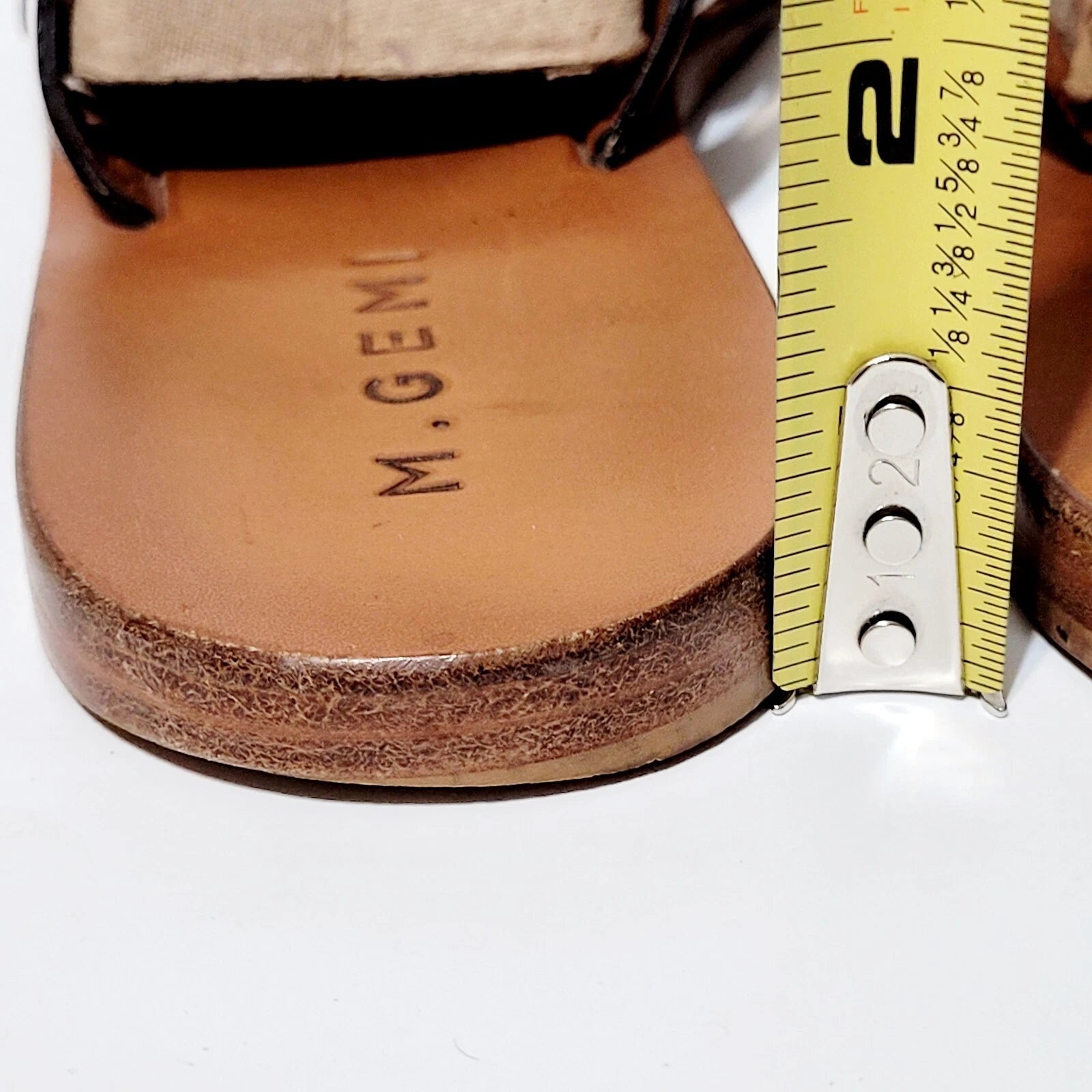 M. Gemi White Leather Flat Braided Strappy Slide Flat Sandals Wms 39EU  8.5-9 US