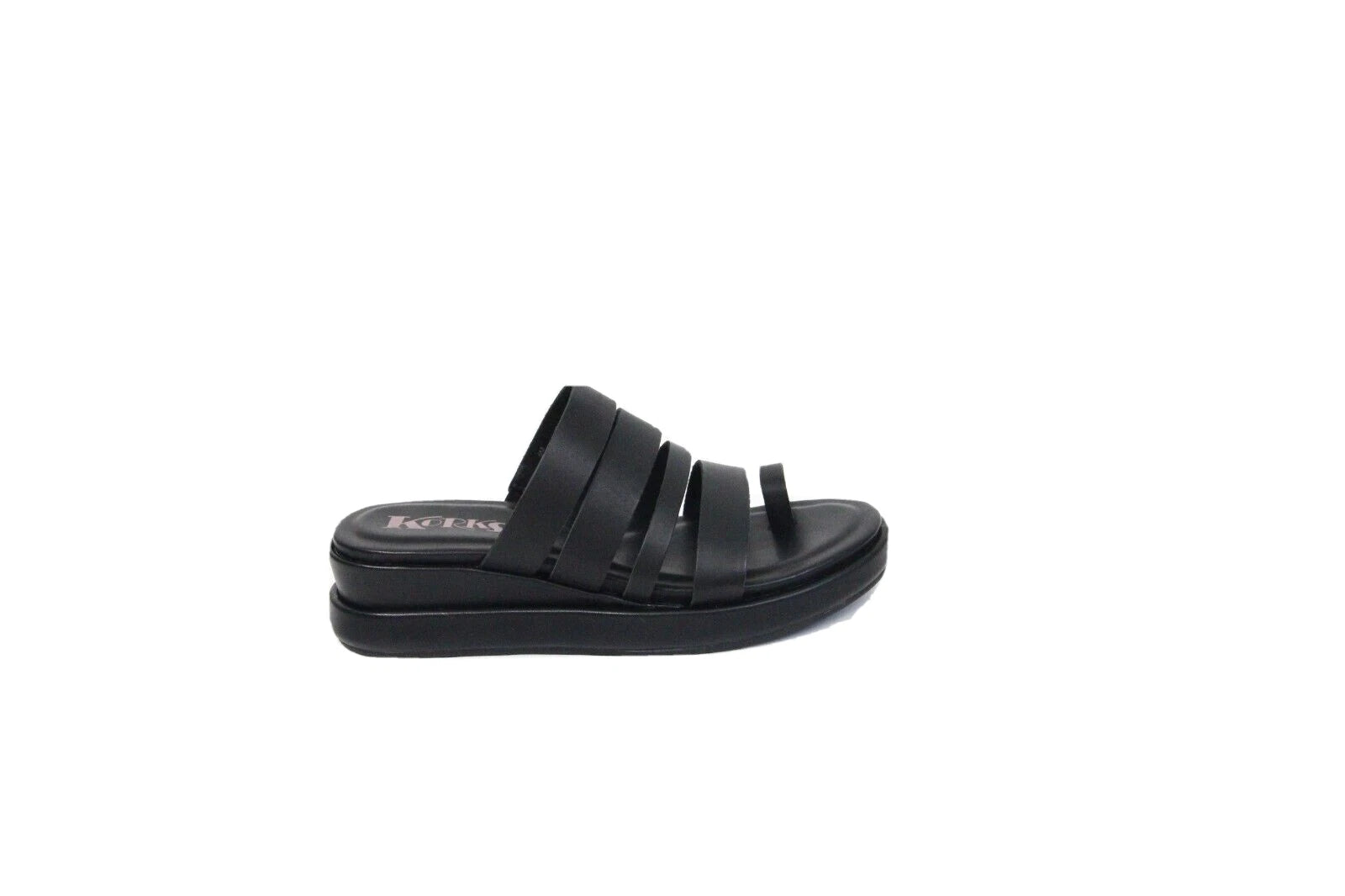 Korks Mya Sandals 6 New Women Wedge Heel Platform Shoe Y2K style Black Leather
