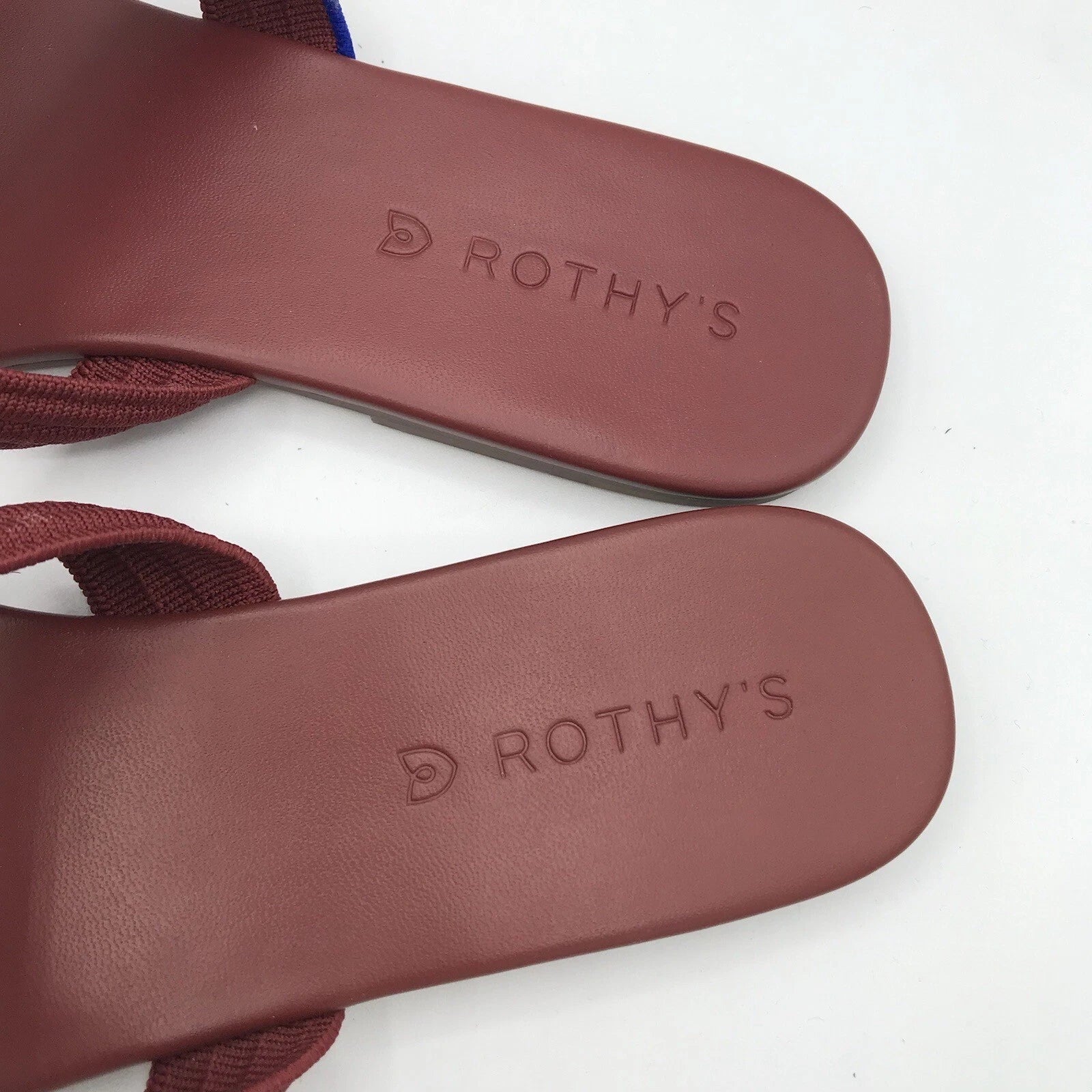 Rothy's Flat Sandals Women's 10 Sangria Red Triple Band Slides Retired Style EUC
