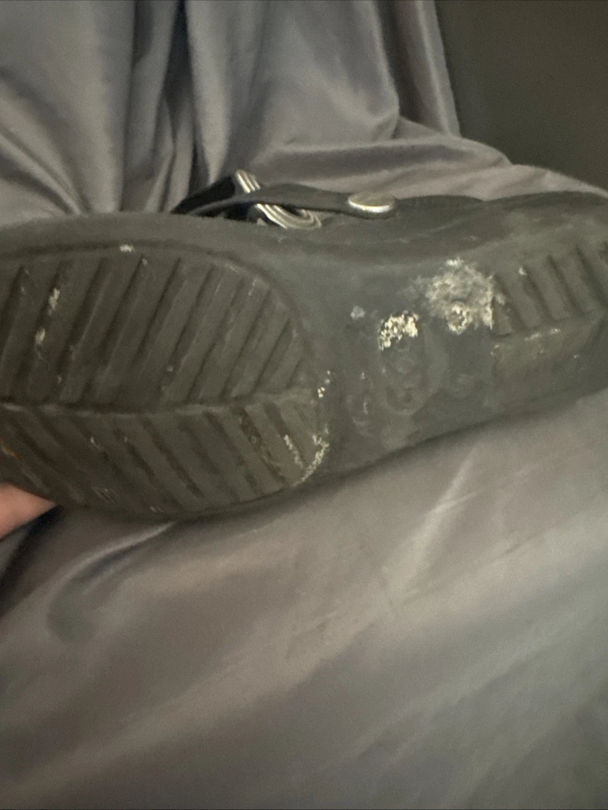 Crocs Sanrah Sandals Women Sz 8 Black Slip Thong Style Faux Metal Ring See Pics