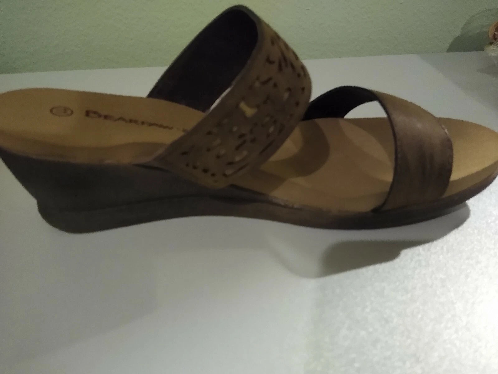 Bear Paw Noelle Dark Brown Slide Wedge Hill Sandals Size 11 Strappy Super Cute