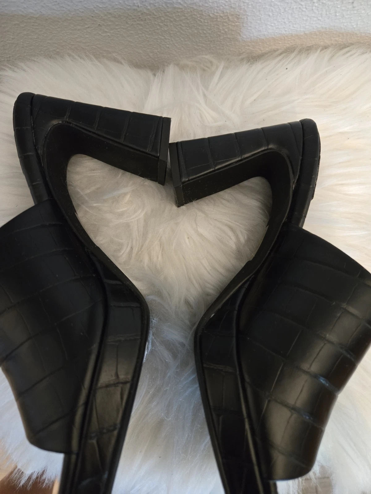 Jeffrey Campbell Women’s Sz 7 Black Leather Caviar Platform Slide  Ret $139.95