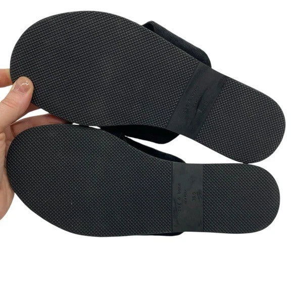 Rag & Bone Womens Shoes Keaton Slide Sandals Sz 6 Black Leather Flat Designer