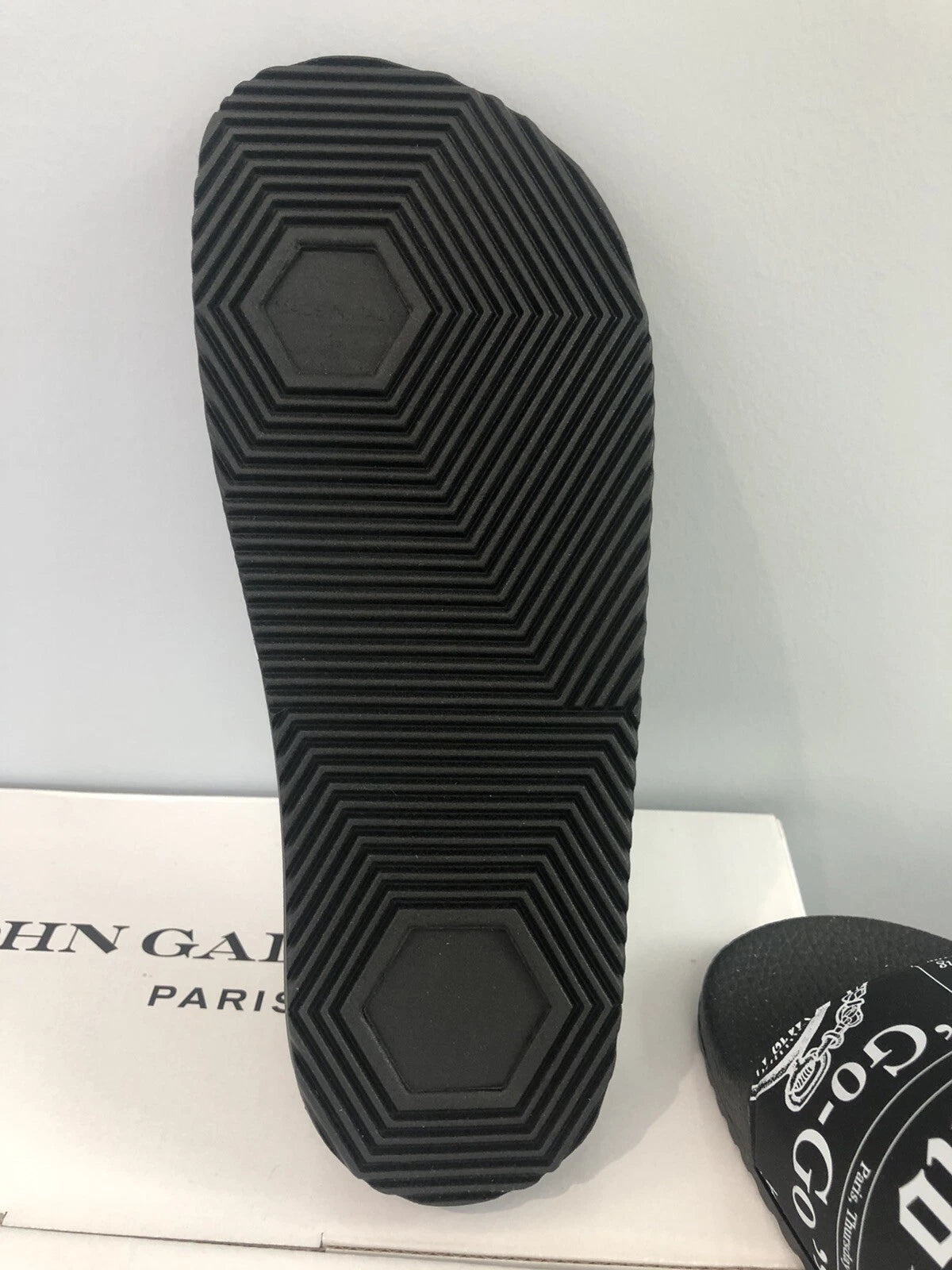 JOHN GALLIANO PARIS Newspaper Gazette Sea Sandals Beach Pool Slides EU 39 *Italy