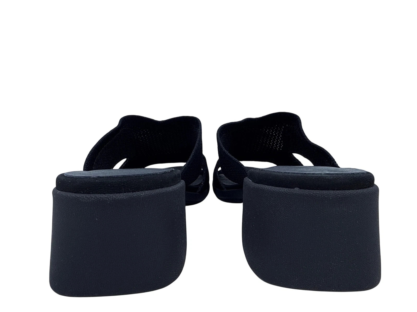 Eileen Fisher Womens Naja Stretch Knit Block Heel Slide Sandals 8.5 M Black