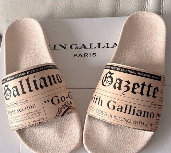 NIB John Galliano NUDE Gazette Sea Sandals Slippers  size 38(7) Made in Italy