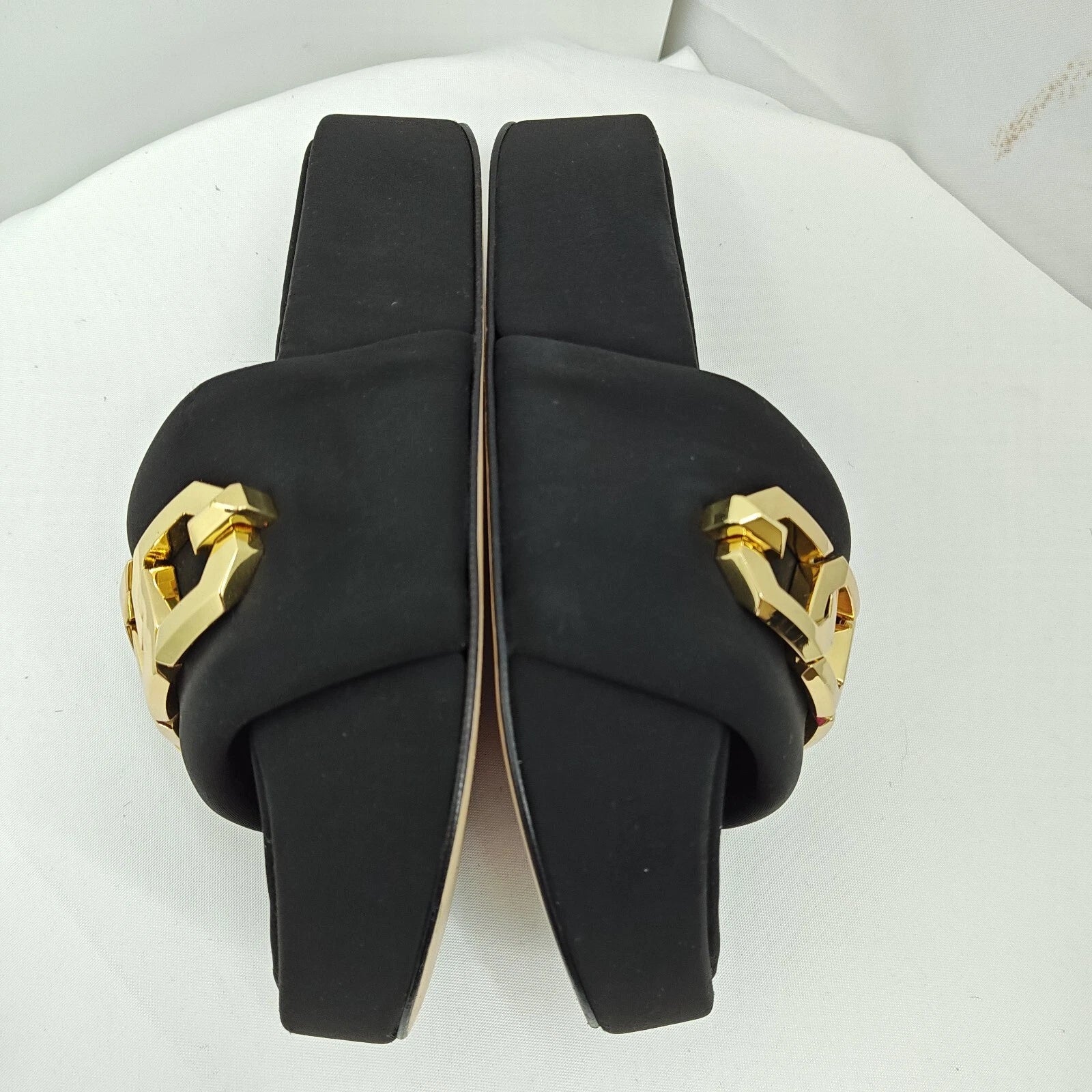 GOOD AMERICAN Chain Platform Slide Neoprene Black Size 8 Fashion Cute Sandals