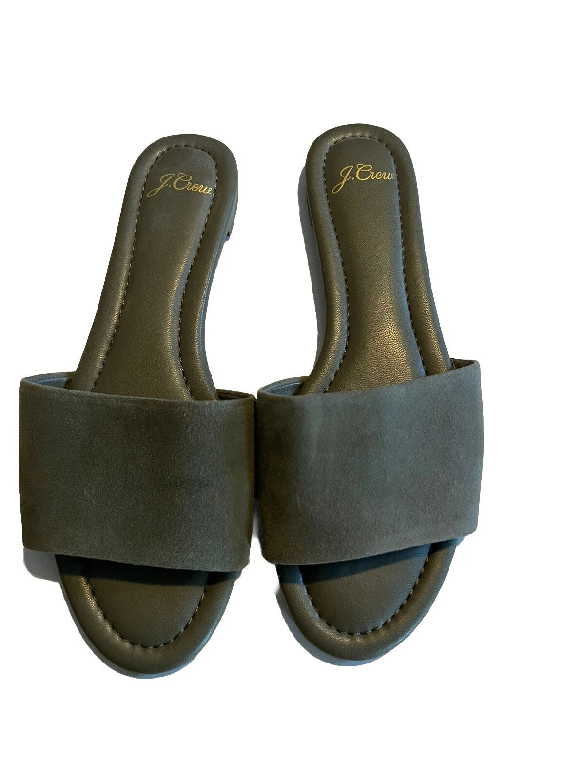 jcrew sandals Olive green leather Upper Size Slip On 8.5 Slide Style L5465