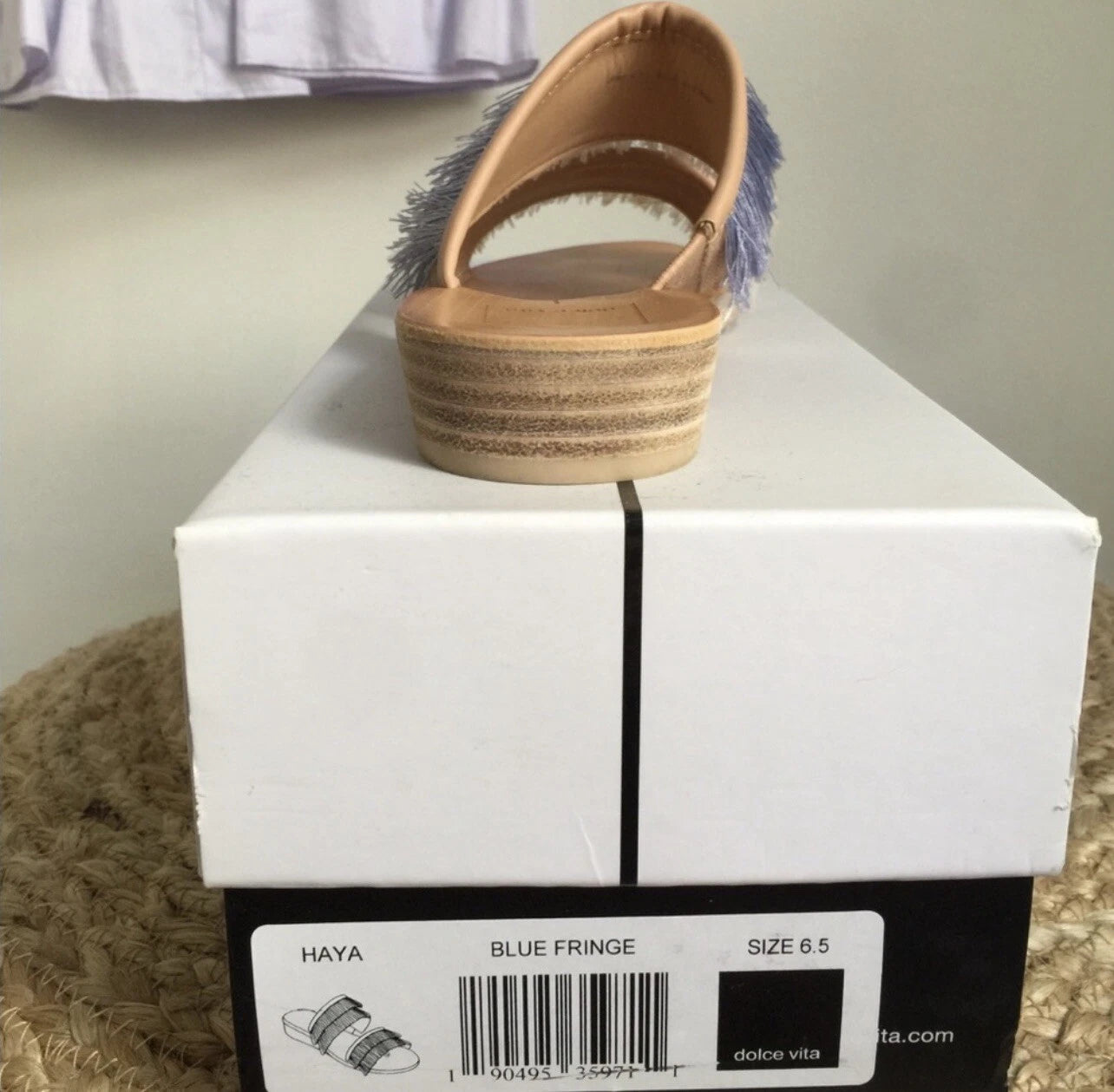 Dolce Vita Slides Fringe Haya Purple White Sz 6.5 Pristine