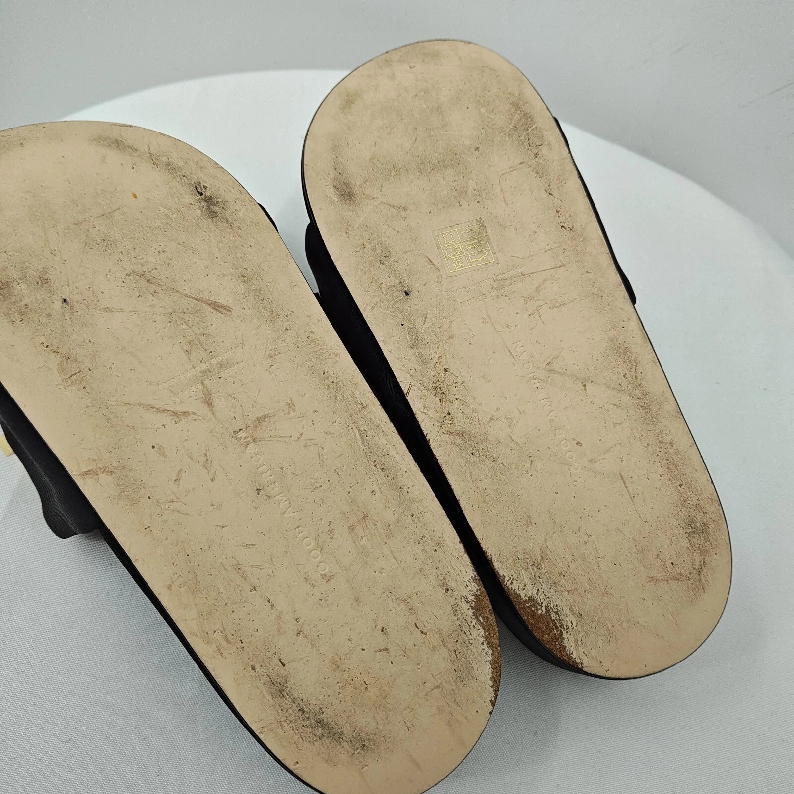 GOOD AMERICAN Chain Platform Slide Neoprene Black Size 8 Fashion Cute Sandals