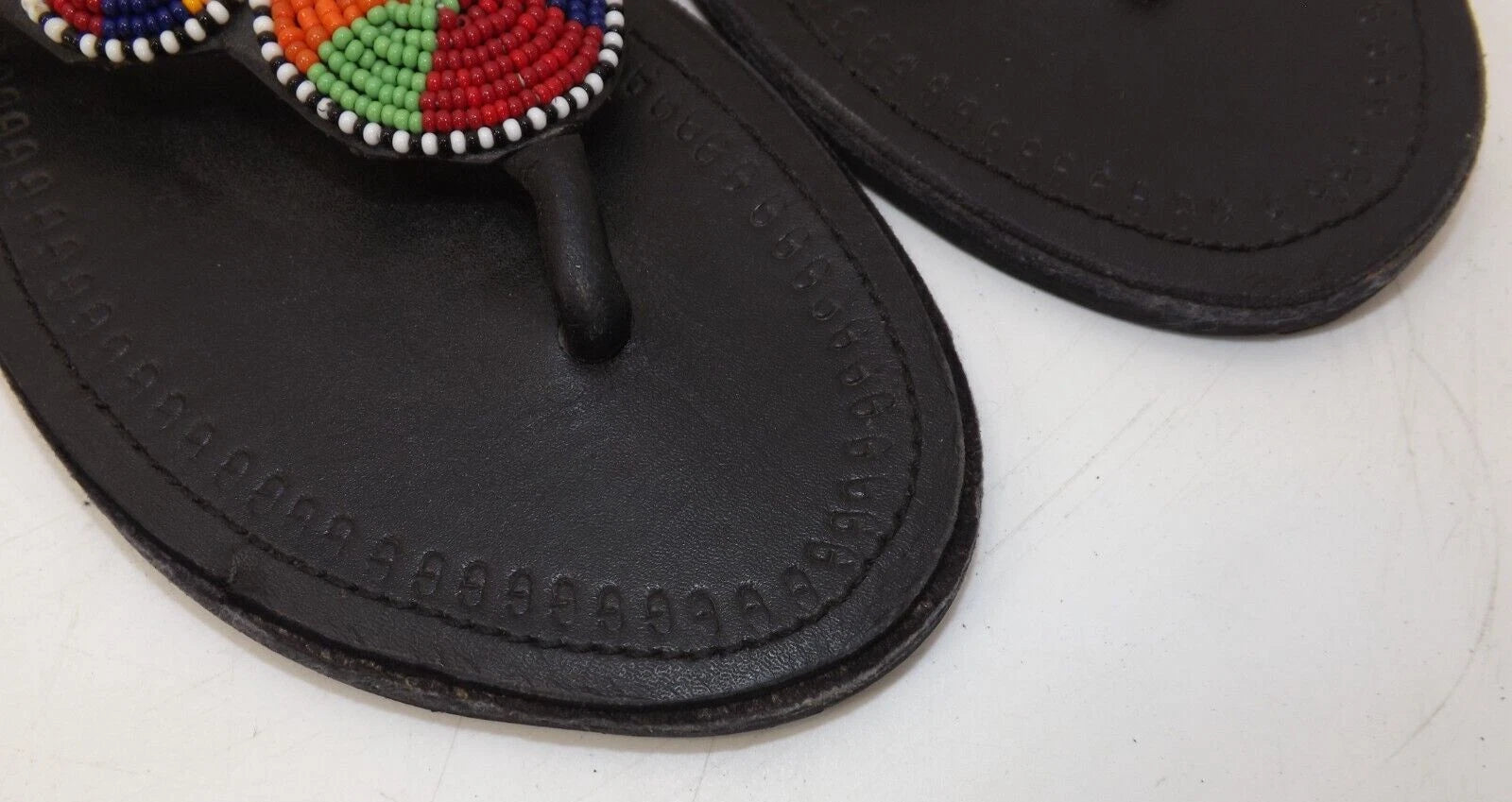 Maasai African style beaded sandals thongs flip flops - size 39
