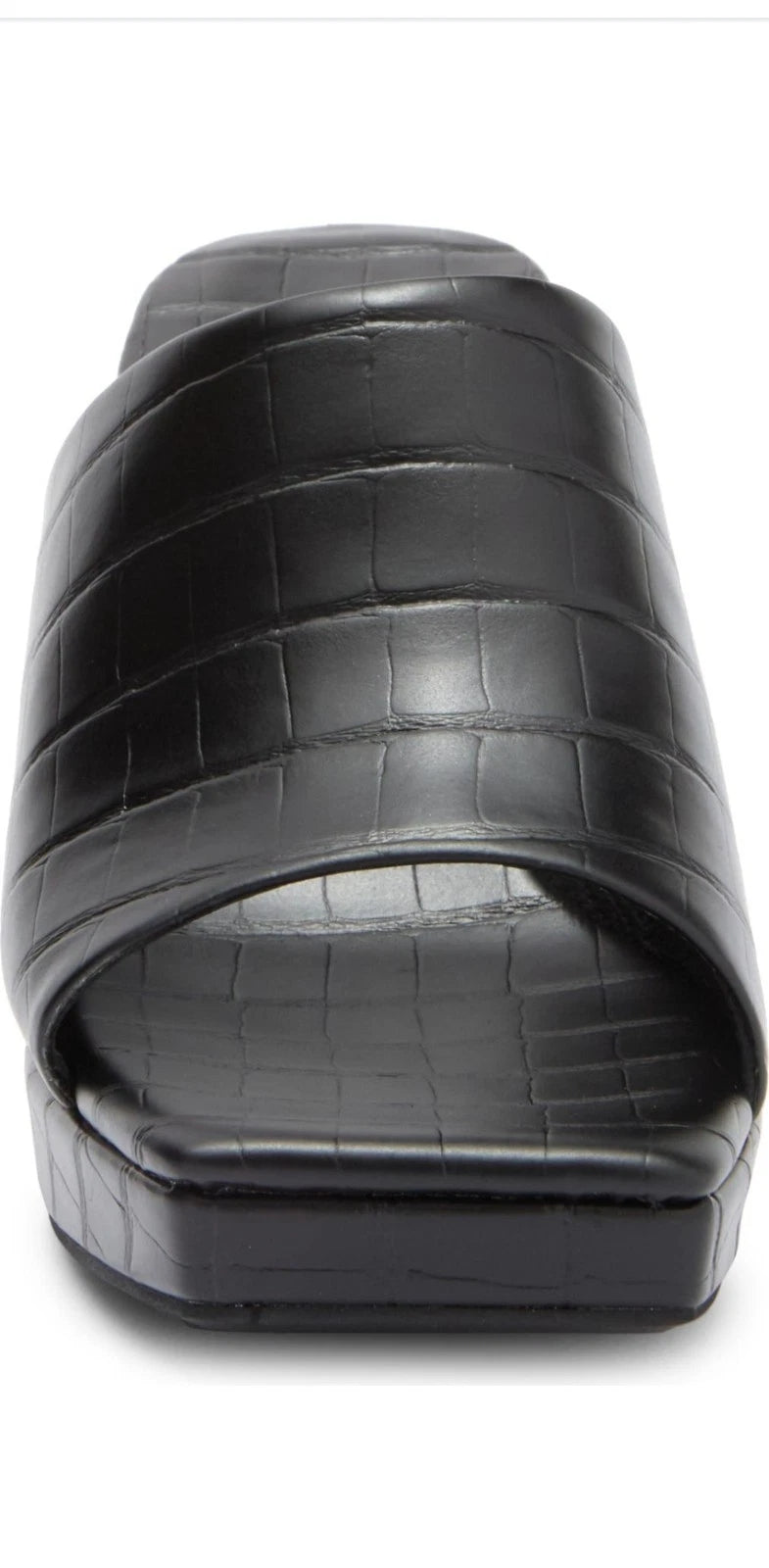 Jeffrey Campbell Women’s Sz 7 Black Leather Caviar Platform Slide  Ret $139.95