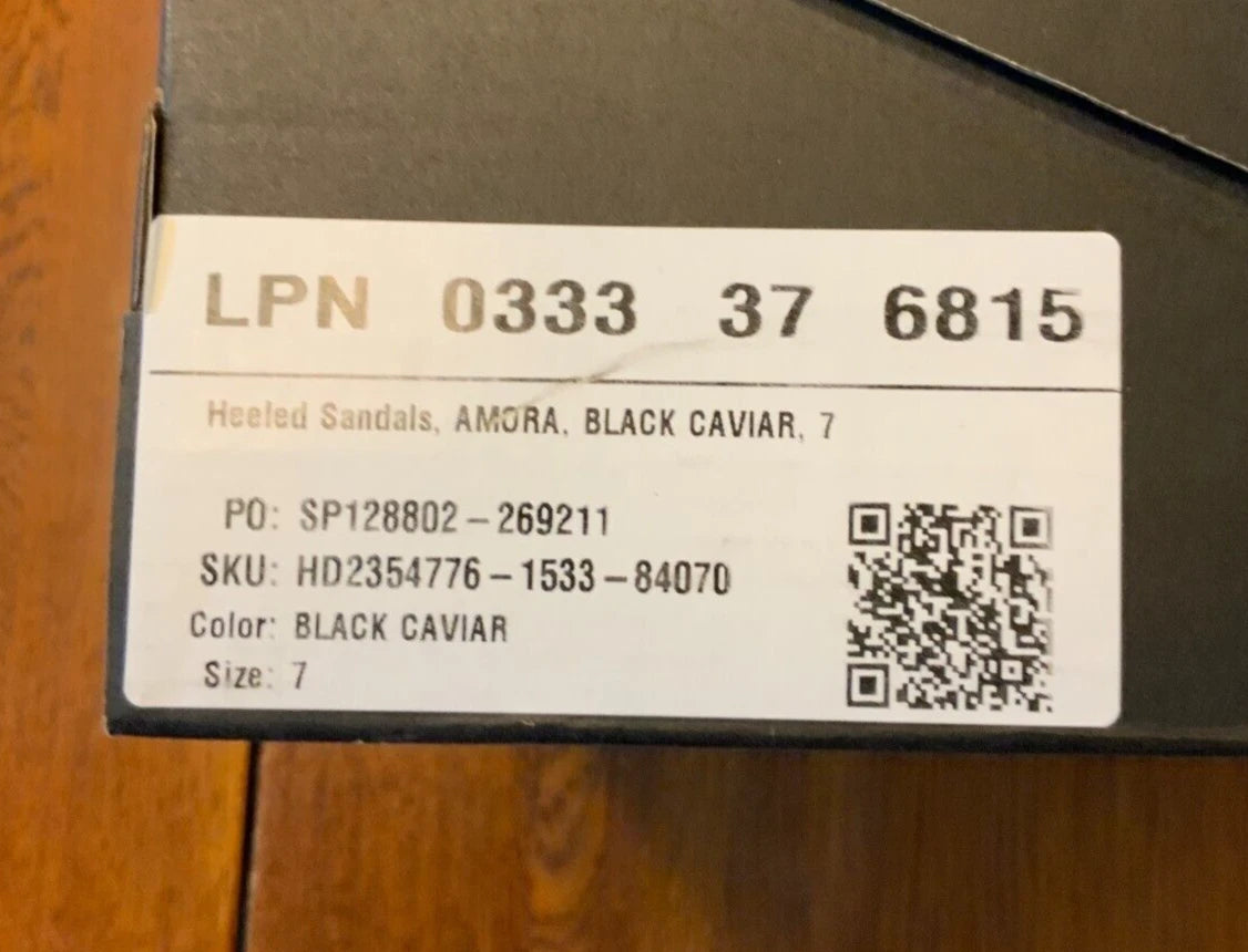 ShoeDazzle Women's Amora Heeled Sandal, Style#HD2354776, Size 7, Black Caviar