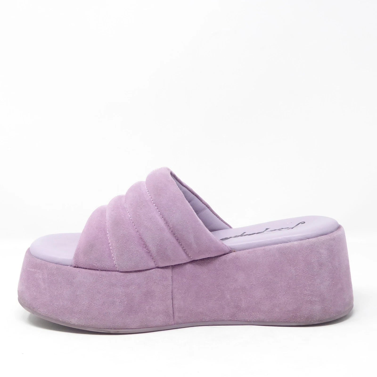 Free People Women Almost Paradise Platform Sandals Purple Suede Slides Sz 36 / 6