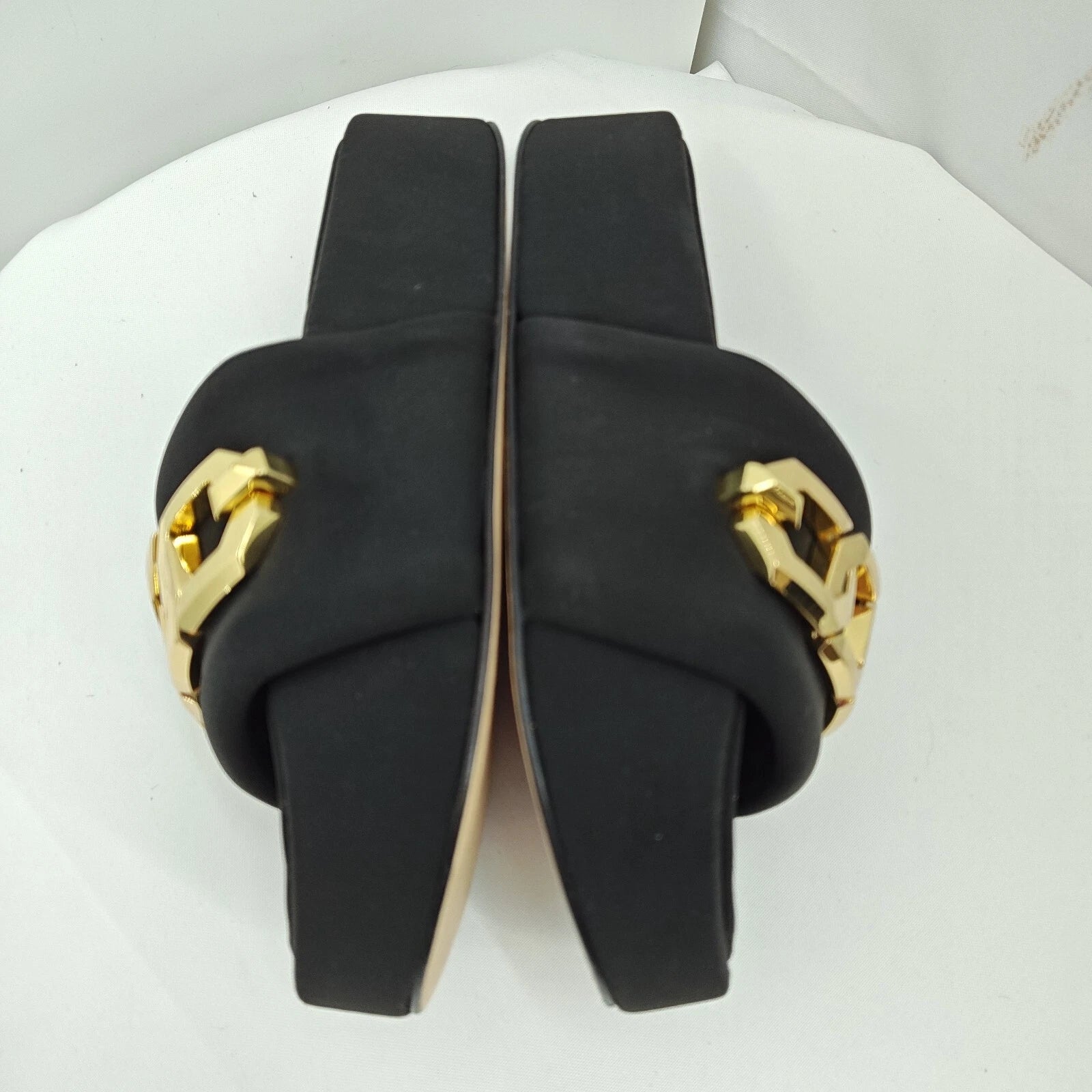 GOOD AMERICAN Chain Platform Slide Neoprene Black Size 8 Fashion Cute Sandals
