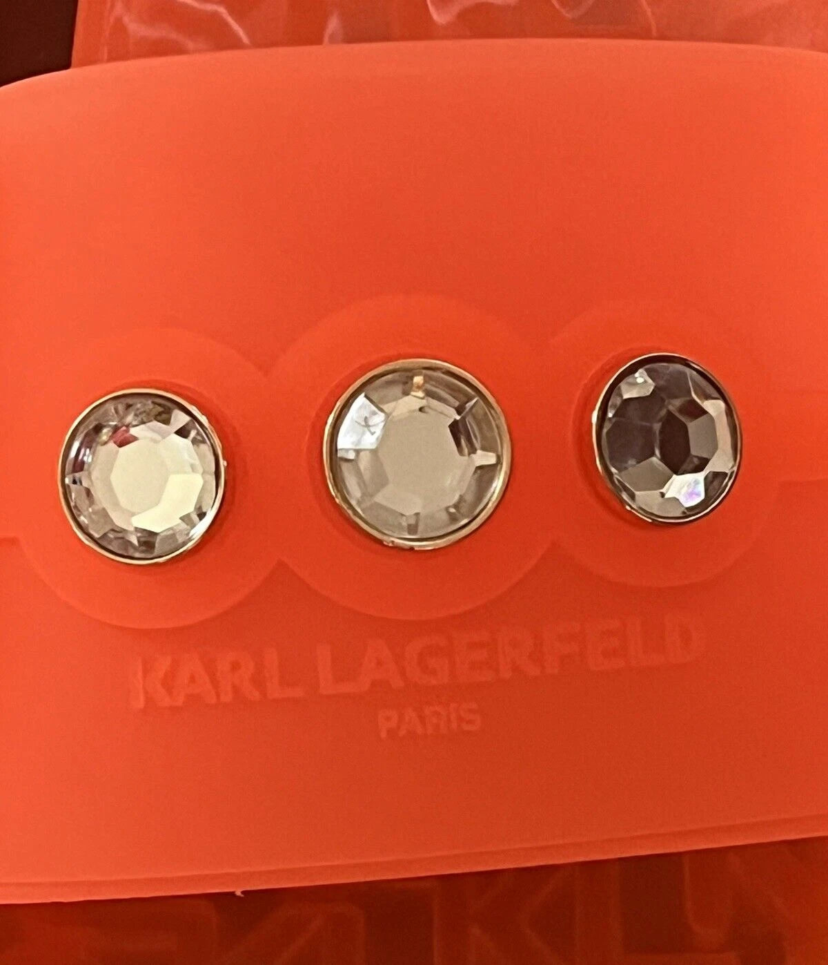 Karl Lagerfeld Paris Bijou Fashion Women's Slide Sandal Slipper Orange Size 10