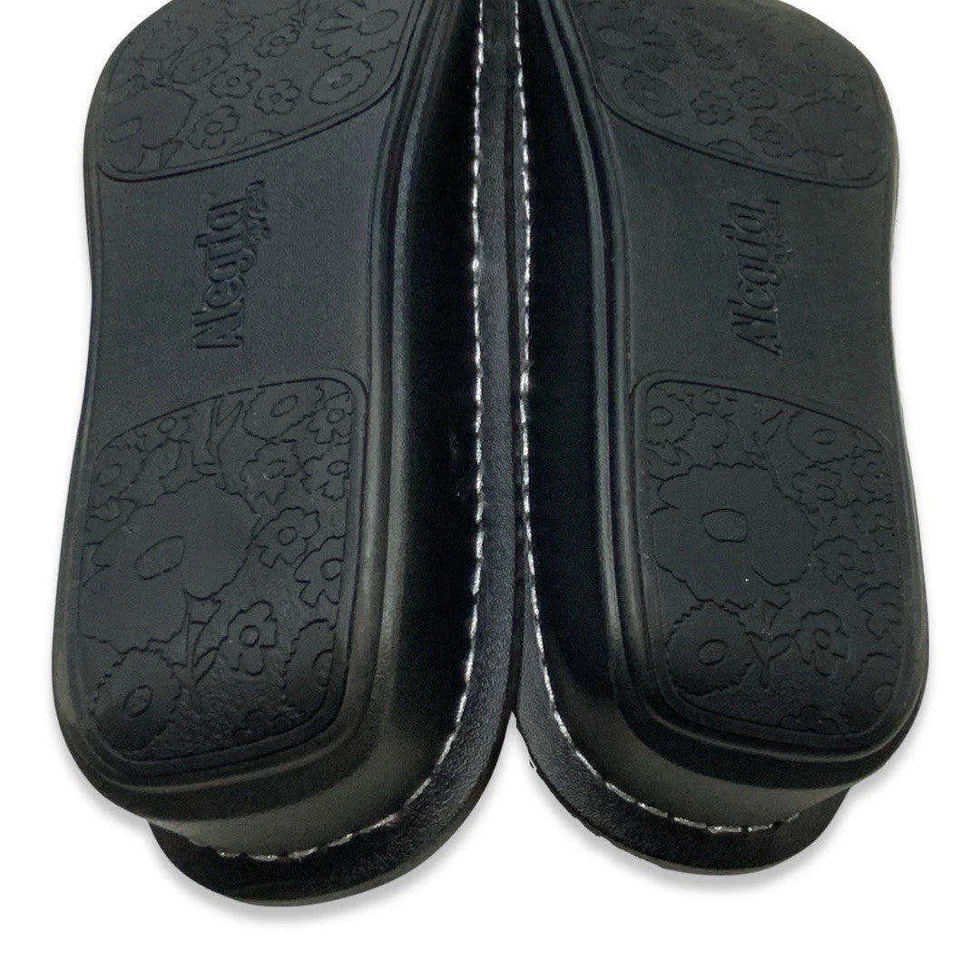 Alegria Carina Silver Gray Leather Thong Sandals EU 41 US 10.5-11 Comfort Style