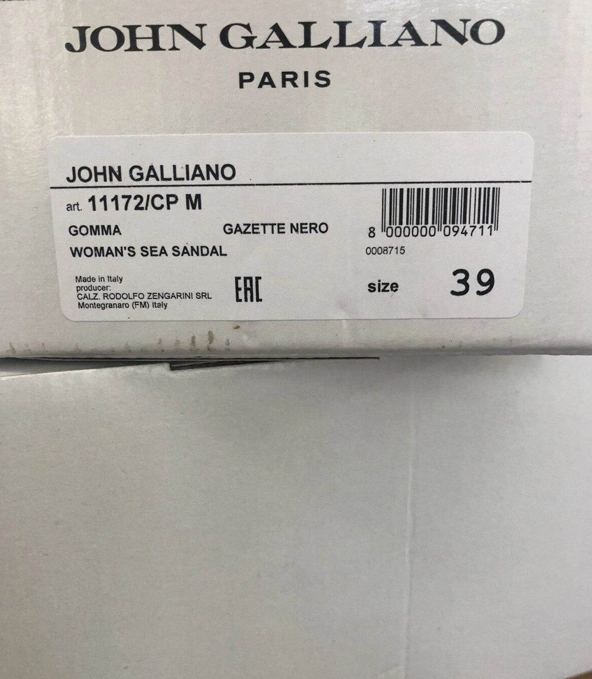 JOHN GALLIANO PARIS Newspaper Gazette Sea Sandals Beach Pool Slides EU 39 *Italy