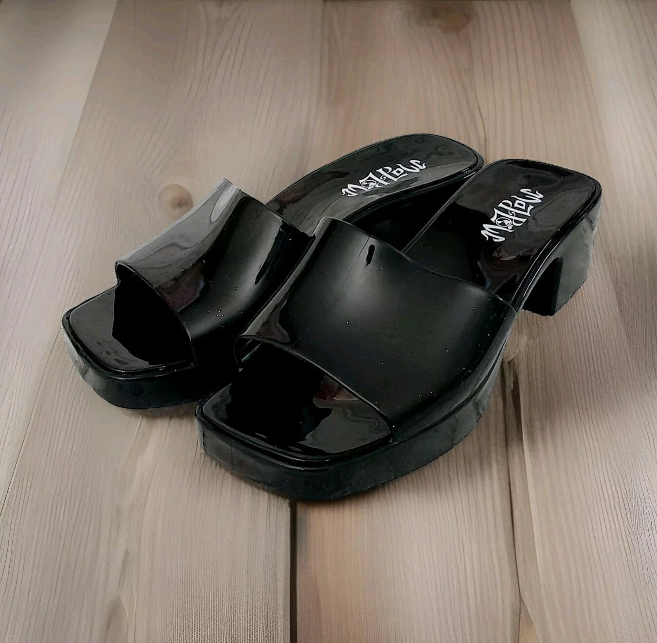 Mad Love Block Heel Mules Sandals Womens Size 6