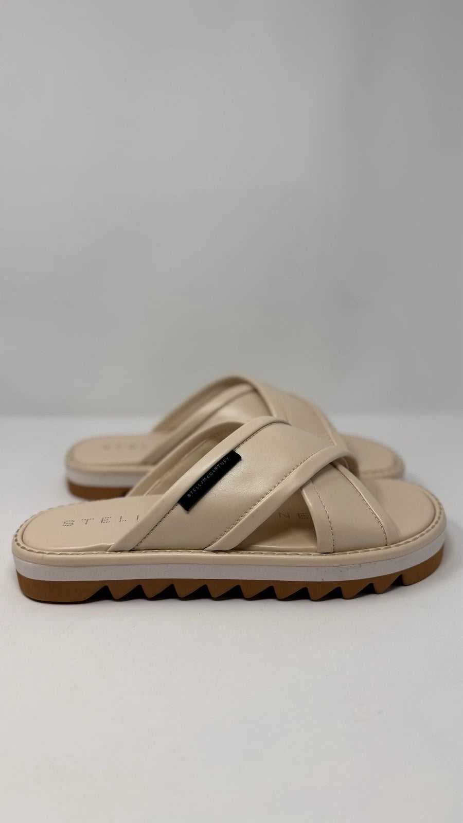 Stella McCartney Women’s Sneakelyse Twist Cream Sandals Size 10 US / 40 EU