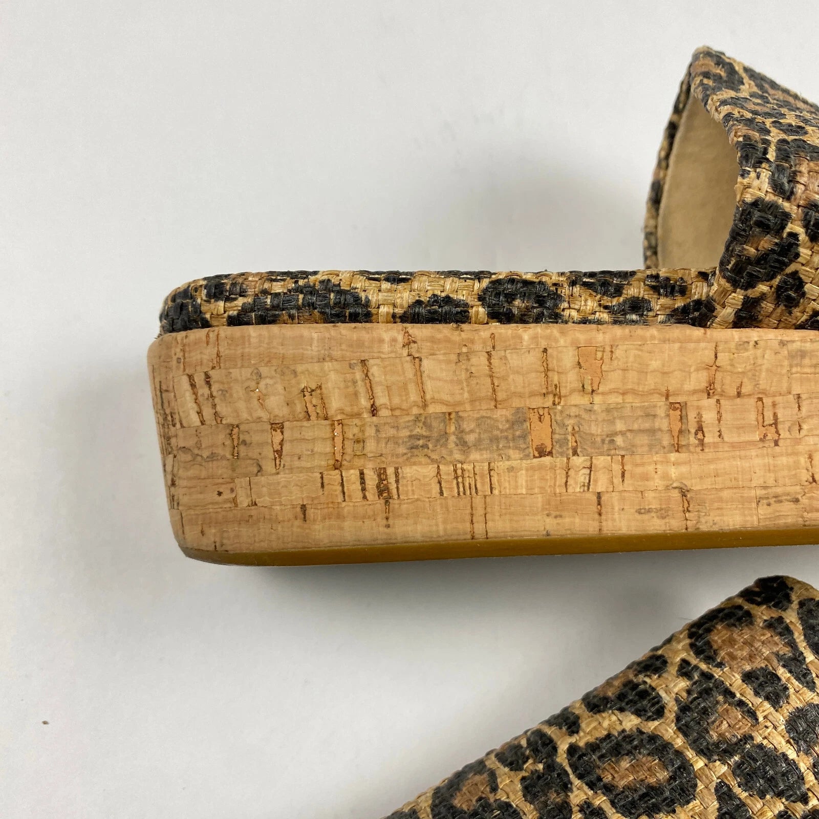 Stuart Weitzman Flatout Leopard Print Wedge Sandal Slide Women's Size 8