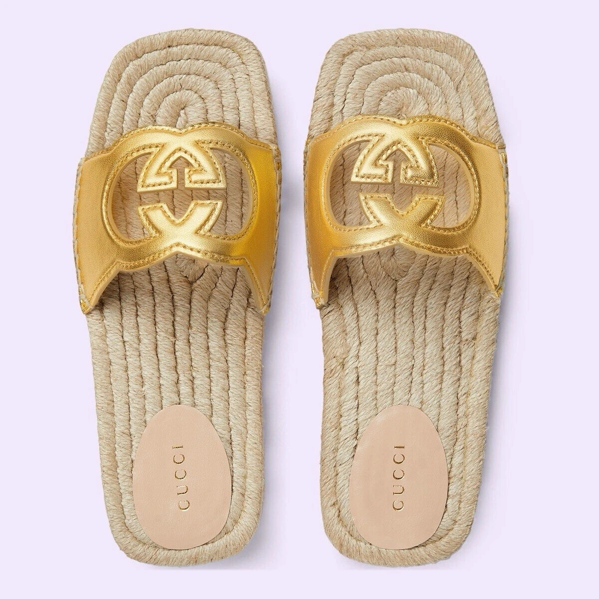 NIB GUCCI Interlocking GG Cut Out Espadrille Sandals 725830 Sz 39.5G US 9.5 $660