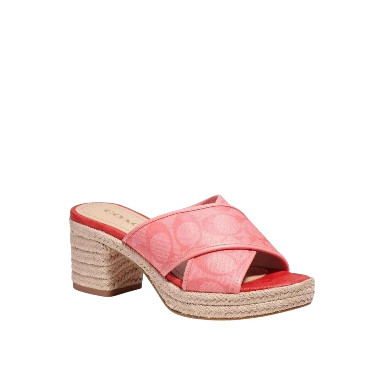 COACH ESPADRILLE SLIDE-ON SANDALS SLOAN IN PINK LEMONADE SIZES 10 & 11 AVAILABLE