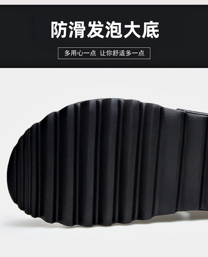 Men's Roman Sandals Leather Flat Open Toe Shoes Beach Summer Outdoor Casual 2025